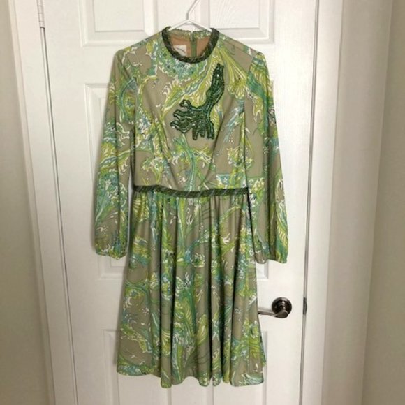 Vintage Imperial Designs Green Paisley Dress - Picture 1 of 6